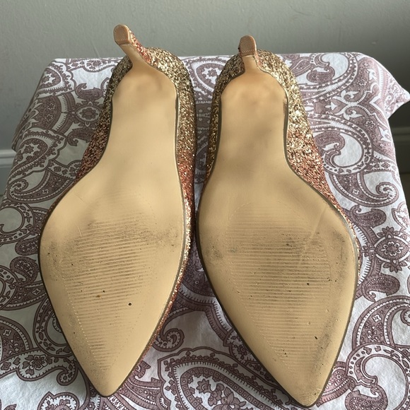 SOLD!!!!!!!!!!🔮 3/$15! Shoe Dazzle Rose Gold Glity Gold Ombré Heel sz 9.5 - Picture 4 of 5